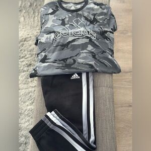 Adidas Black Sweatpants with Signature Stripes